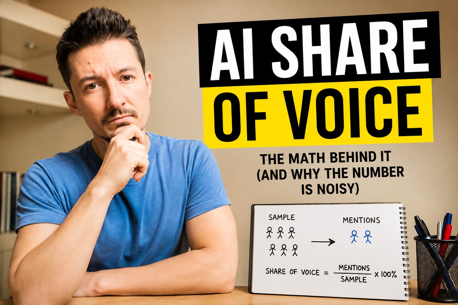 AI Share of Voice Is a Ratio Built From a Sample. Here's the Arithmetic Nobody Shows You.